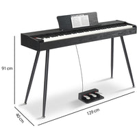 Tastiera Musicale Pianoforte Elettrico Standard con 88 Tasti e Pedaliera Nero