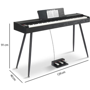 Tastiera Musicale Pianoforte Elettrico Standard con 88 Tasti e Pedaliera Nero