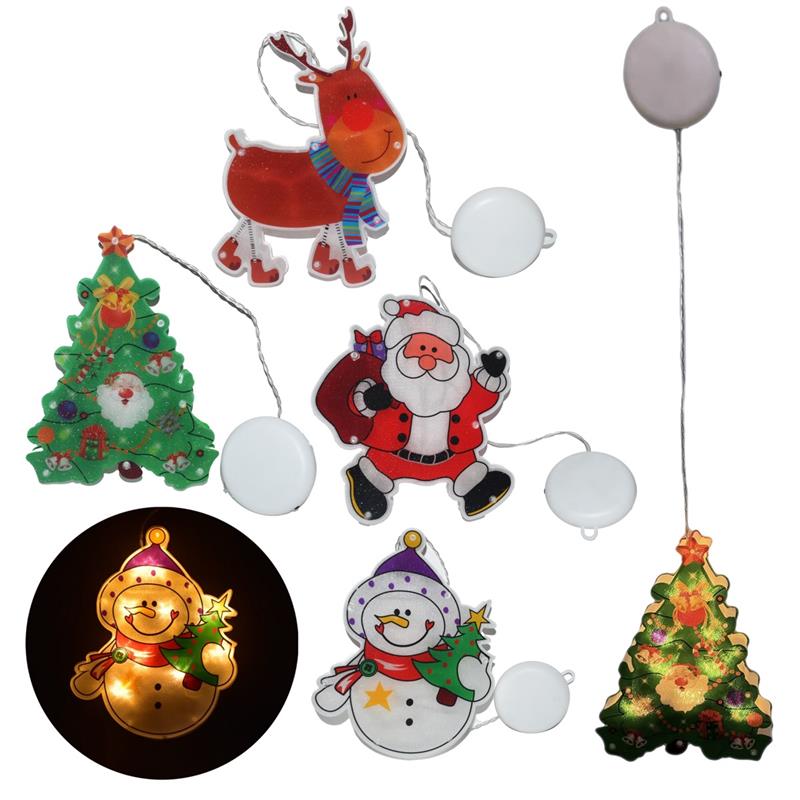 HIGH TECH FIGURA LUMINOSA BABBO NATALE/ RENNA O ALBERO DI NATALE 10 LED CON BATTERIA - DA APPENDERE ASSORTITO