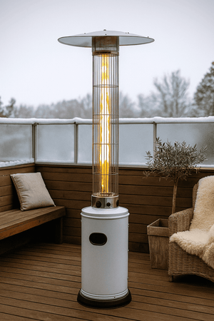 Stufa Aerea da Patio Cilindrica Teporus 10,5 kW – Colore Bianco