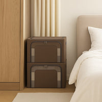 2 Scatole Pieghevoli per Armadio 40x30x20 con Struttura in Metallo e Tessuto Resistente