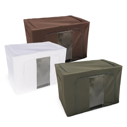 3 Scatole Pieghevoli per Armadio 50x40x32 con Struttura in Metallo e Tnt Resistente