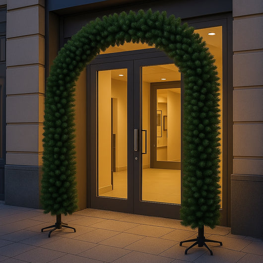 Arco Natalizio Verde 200 x 240 cm con 1166 Punte Foltissimo con Base in Metallo
