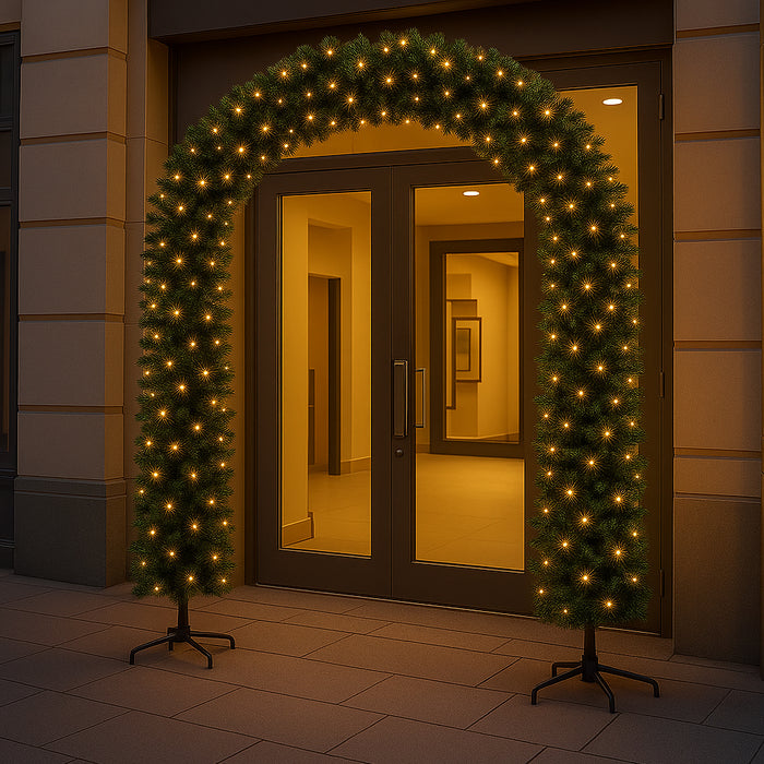 Arco Natalizio Verde 200x240 cm con 1166 Punte e 420 LED Decorazione Natale