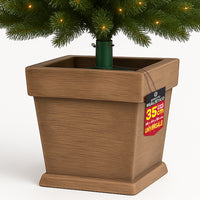 Base Albero di Natale Vaso Marrone Supporto 30x30x35cm con Attacco Universale