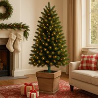 Base Albero di Natale Vaso Marrone Supporto 30x30x35cm con Attacco Universale