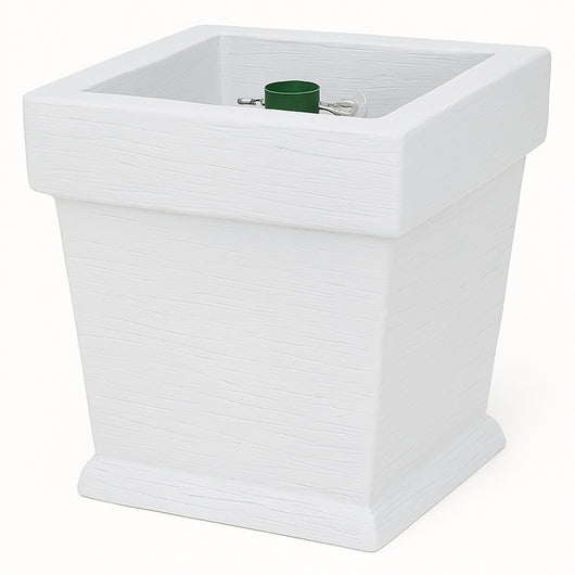 Base Albero di Natale Vaso Bianco Supporto 30x30x35cm con Attacco Universale