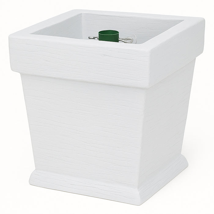 Base Albero di Natale Vaso Bianco Supporto 30x30x35cm con Attacco Universale