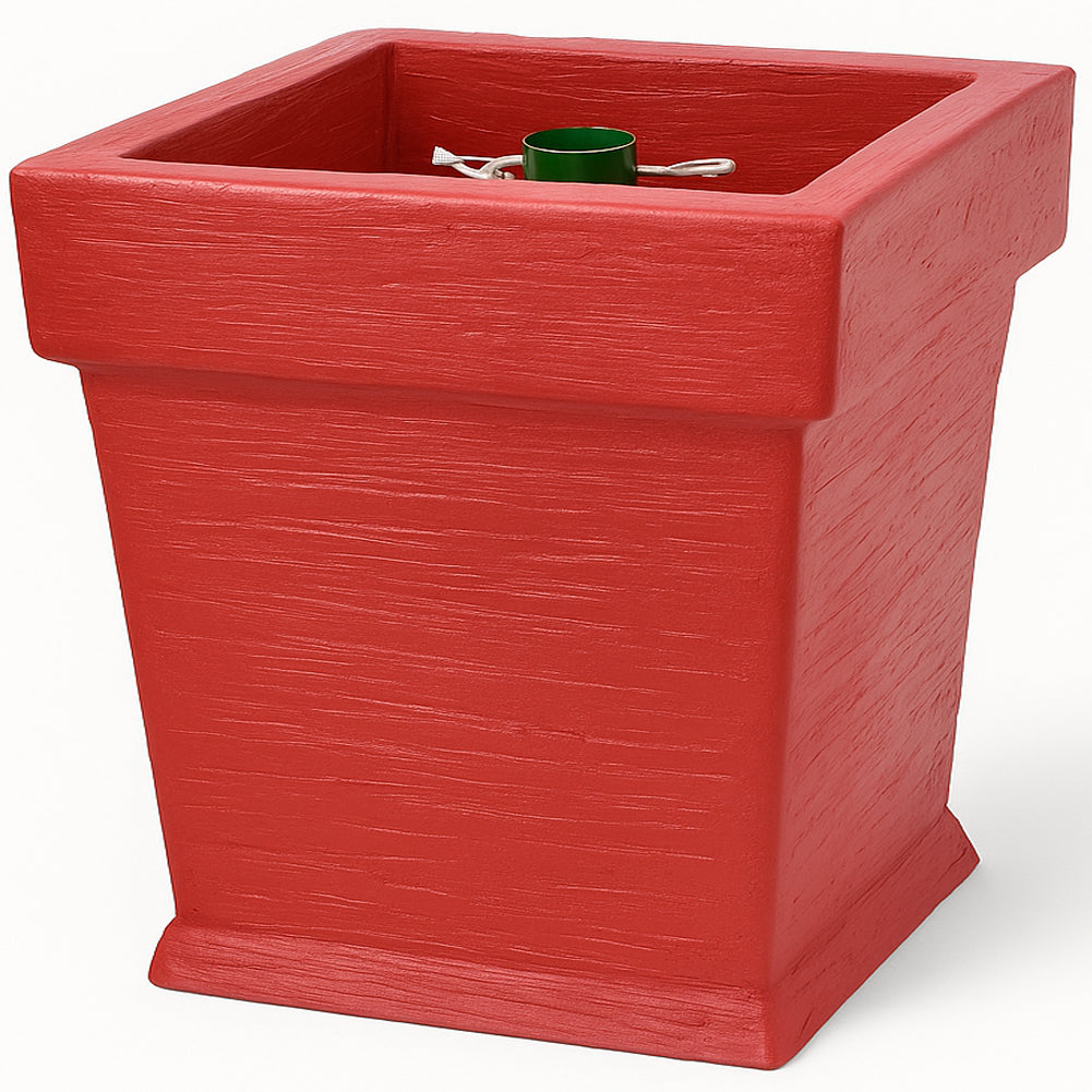 Base Albero di Natale Vaso Rosso Supporto 40x40x41cm con Attacco Universale