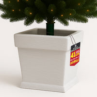Base Albero di Natale Vaso Bianco Supporto 40x40x41cm con Attacco Universale