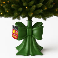 Base Albero di Natale Fiocco Verde Supporto con Attacco Universale 32x32x35cm