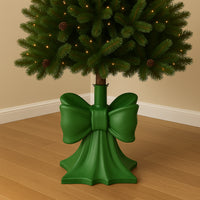 Base Albero di Natale Fiocco Verde Supporto con Attacco Universale 32x32x35cm