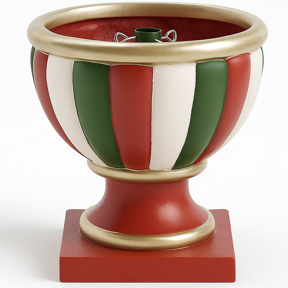 Base Albero di Natale Calice Rosso Verde Bianco Supporto Attacco Universale 32cm