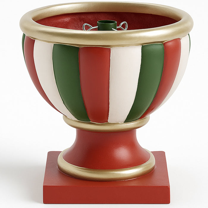 Base Albero di Natale Calice Rosso Verde Bianco Supporto Attacco Universale 32cm