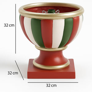 Base Albero di Natale Calice Rosso Verde Bianco Supporto Attacco Universale 32cm