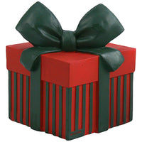 Base Albero di Natale Forma Regalo Natalizio Verde e Rosso Decorazione Natalizia