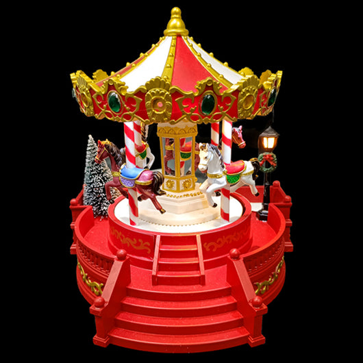 Giostrina Natalizia Giostra con Cavalli Natale Addobbo Natalizio Luci e Musica