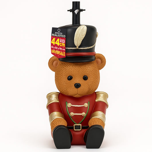 Base Albero Orsetto Schiaccianoci Natalizio Supporto di Natale con LED 24x44 cm