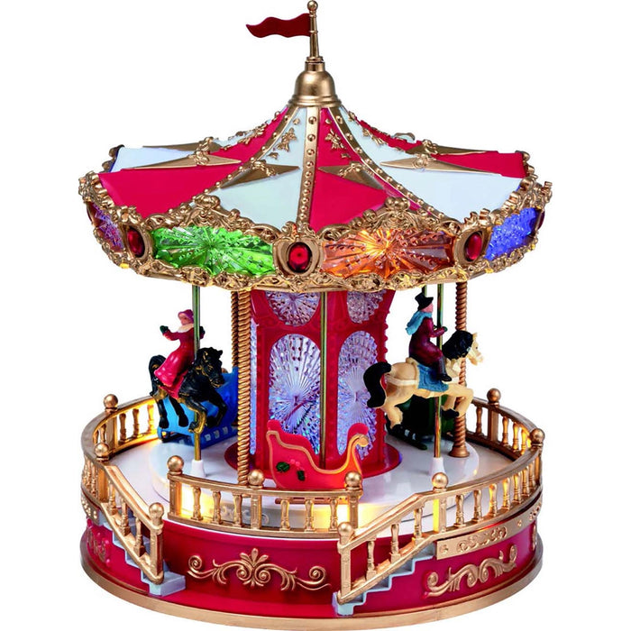 Giostrina Carosello di Natale con Luci e Suoni Decorazione Addobbo Natalizio