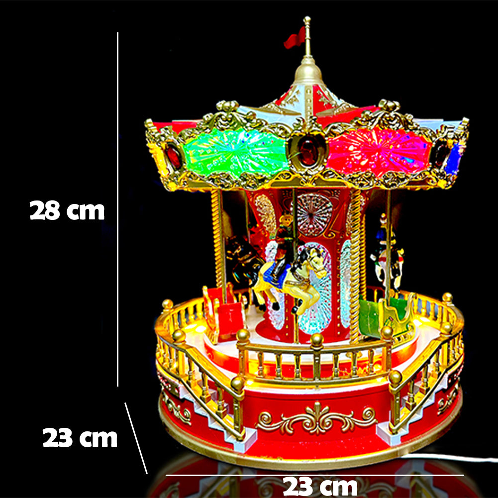 Giostrina Carosello di Natale con Luci e Suoni Decorazione Addobbo Natalizio