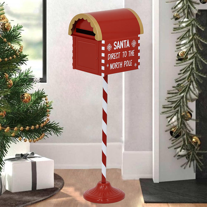 Cassetta Postale per Letterina Babbo Natale Decorazione Natalizia Metallo 76 cm