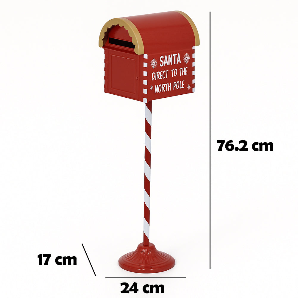 Cassetta Postale per Letterina Babbo Natale Decorazione Natalizia Metallo 76 cm