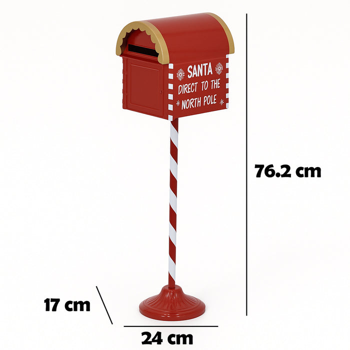 Cassetta Postale per Letterina Babbo Natale Decorazione Natalizia Metallo 76 cm