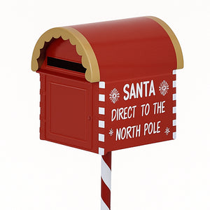 Cassetta Postale per Letterina Babbo Natale Decorazione Natalizia Metallo 76 cm