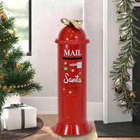 Cassetta Postale di Babbo Natale Letterina Rosso Decorazione Natalizia 30x89cm