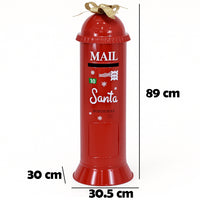 Cassetta Postale di Babbo Natale Letterina Rosso Decorazione Natalizia 30x89cm