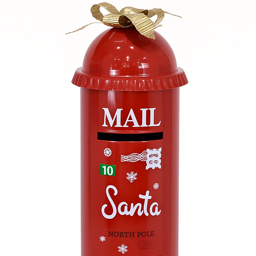 Cassetta Postale di Babbo Natale Letterina Rosso Decorazione Natalizia 30x89cm