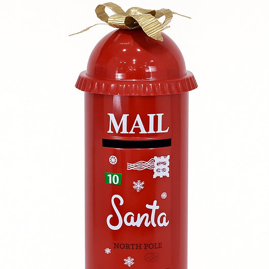 Cassetta Postale di Babbo Natale Letterina Rosso Decorazione Natalizia 30x89cm