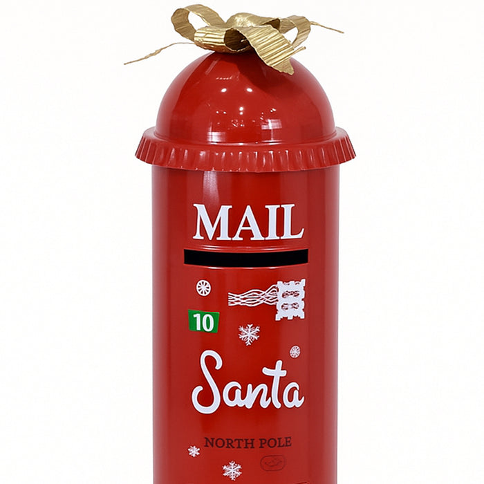 Cassetta Postale di Babbo Natale Letterina Rosso Decorazione Natalizia 30x89cm