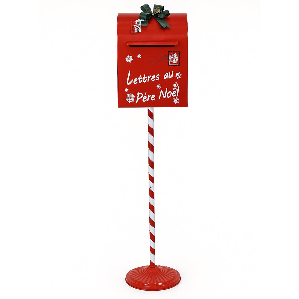 Cassetta Postale di Babbo Natale Letterina Rosso Decorazione Natalizia 30.5x114cm