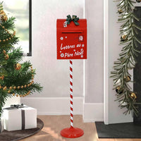 Cassetta Postale di Babbo Natale Letterina Rosso Decorazione Natalizia 30.5x114cm