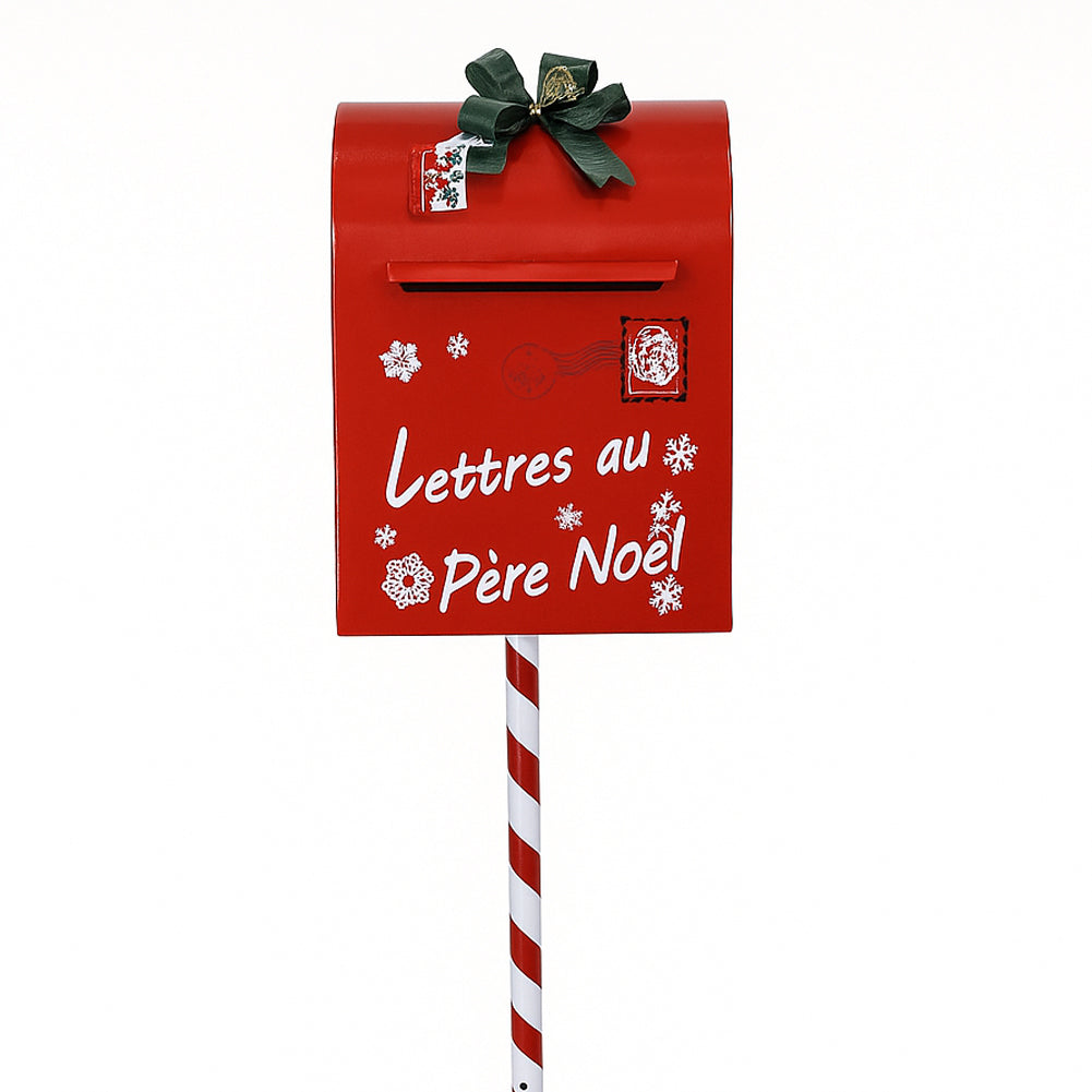 Cassetta Postale di Babbo Natale Letterina Rosso Decorazione Natalizia 30.5x114cm
