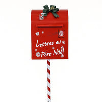 Cassetta Postale di Babbo Natale Letterina Rosso Decorazione Natalizia 30.5x114cm