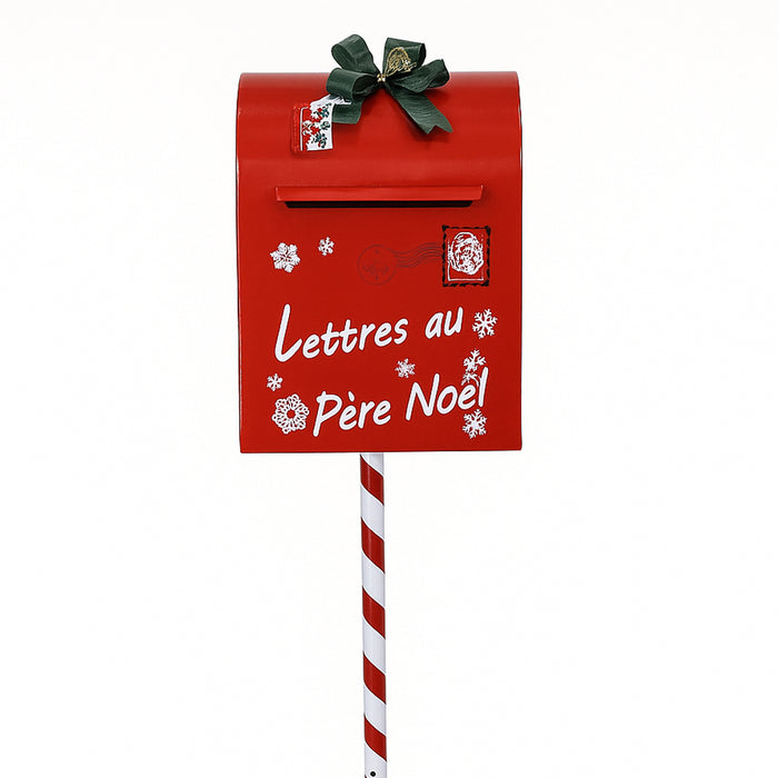 Cassetta Postale di Babbo Natale Letterina Rosso Decorazione Natalizia 30.5x114cm