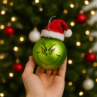 Set 10 Palline di Natale Pupazzo Verde da 6 cm Decorazione Palle Natalizie