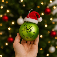 Set 14 Palline di Natale Pupazzo Verde da 5 cm Decorazione Palle Natalizie