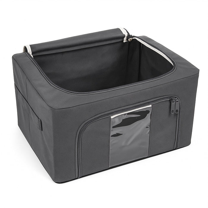 3 Scatole Pieghevoli per Armadio 50x40x32 con Struttura in Metallo e Tnt Resistente