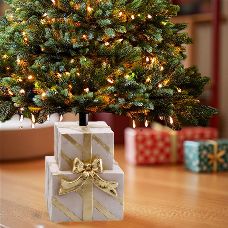 MAURY'S BASE SUPPORTO ALBERO DI NATALE CON PACCHI REGALO PIÙ FIOCCO DIMENSIONI 34X32X46H CM