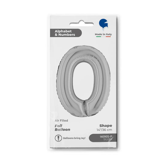 MAURY'S PALLONCINO MYLAR PICCOLO ARGENTATO "0" 14X36 CM
