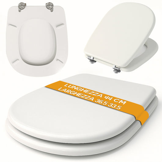 Copriwater per Cesame Vaso Aretusa Wc Bianco 44x33.5-36.5cm Sedile Toilet Ovale