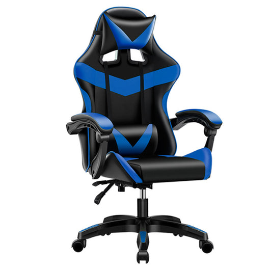 Sedia Gaming Blu con Poggiatesta e Cuscino Lombare Seduta Ergonomica Reclinabile