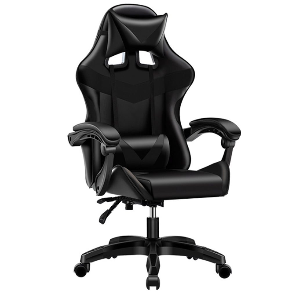 Sedia Gaming Nero con Poggiatesta Cuscino Lombare Seduta Ergonomica Reclinabile