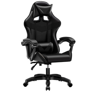 Sedia Gaming Nero con Poggiatesta Cuscino Lombare Seduta Ergonomica Reclinabile