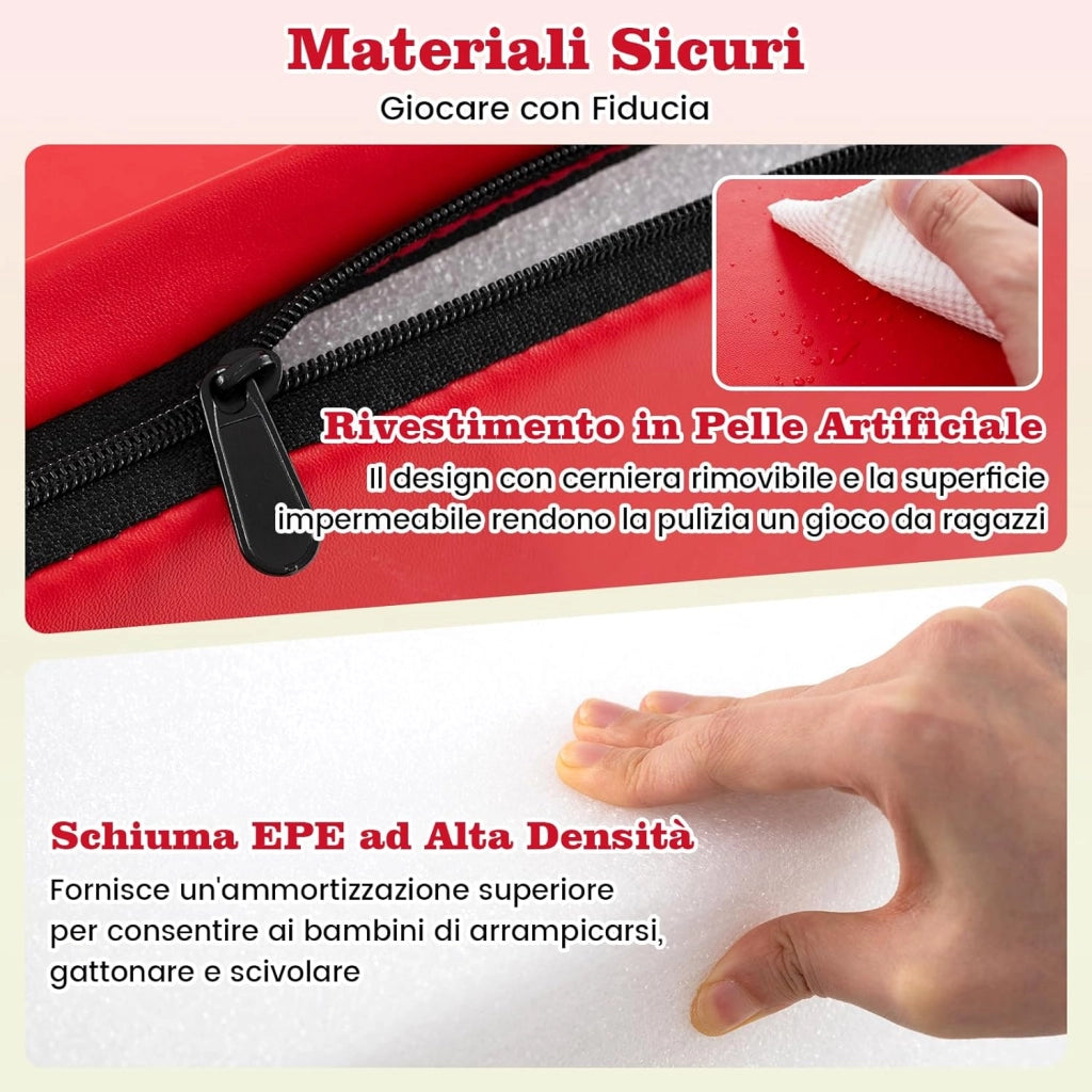 Set di Blocchi in Schiuma per Bambini 4 Pezzi, Set di Costruzioni Morbide in PU + EPE per Sviluppo dei Bambini, Gioco Attivo Interno per Arrampicarsi e Gattonare (Colorato)