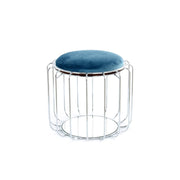 Tavolino e Pouf 2-in-1 Comfortable Petrolio e Argento
