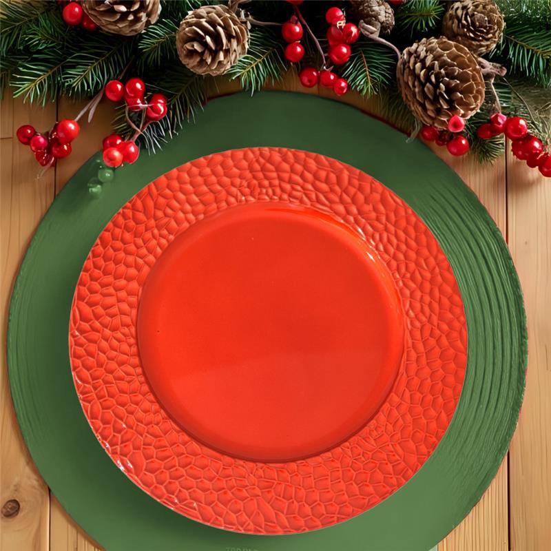MA MAISON SOTTOPIATTO CRUMBLE COLORE ROSSO NATALE - DIAMETRO 33 CM